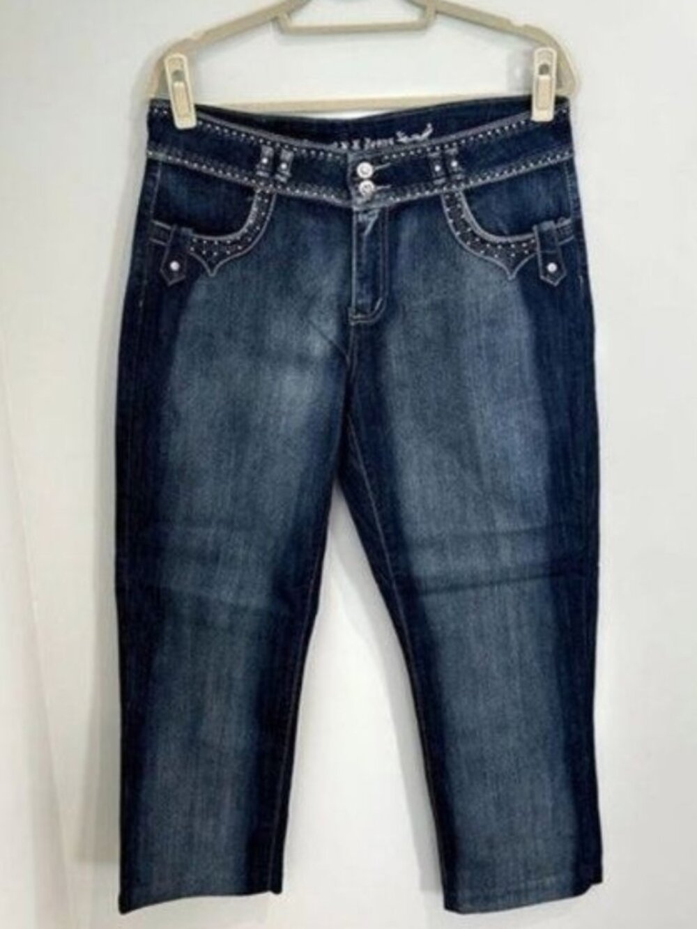 BB Jeans Blue Straight Leg  Jeans - Crystal Embellished - Size 18